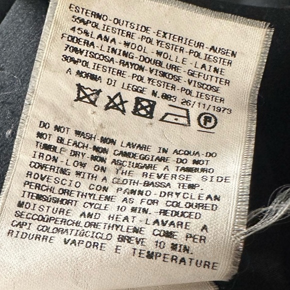 Versace Black Wool Blend Blazer 44 IT/ 8 US EUT - Picture 6 of 7